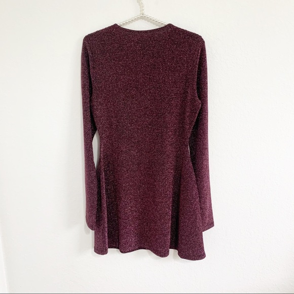 REFORMATION Riley Blush Sparkle Long Sleeve Dress size Large - Picture 11 of 11